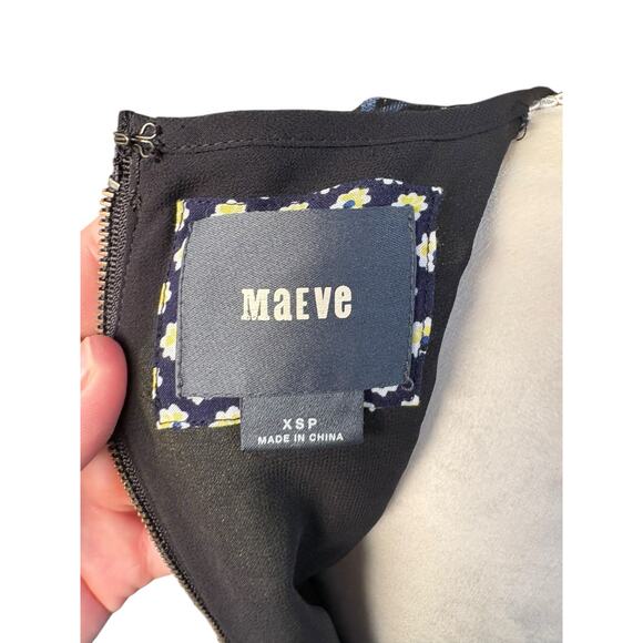 Anthropologie / Maeve Tilde Mod 60s Polka Dot Metallic Shift Dress - XSP - Picture 7 of 10